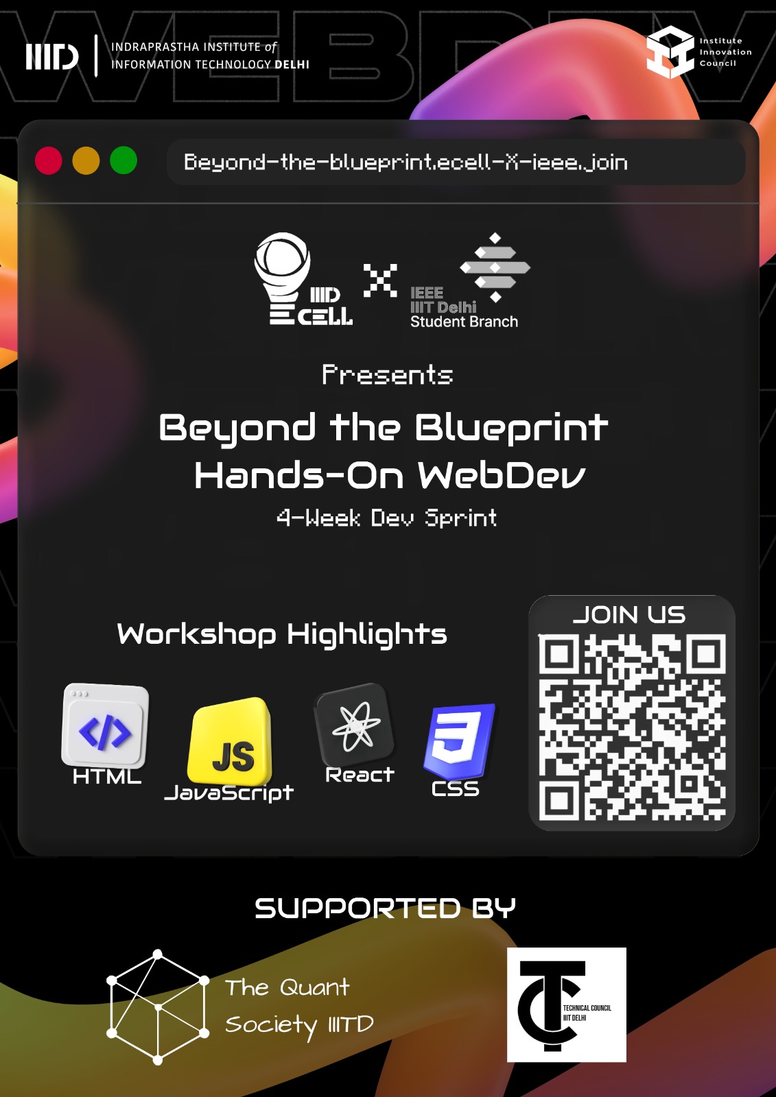 IEEE X E-CELL Web Dev Workshop poster